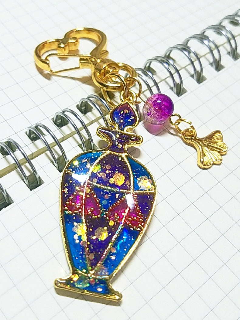 How to make Exotic Charm Blue Glitter Key Chain