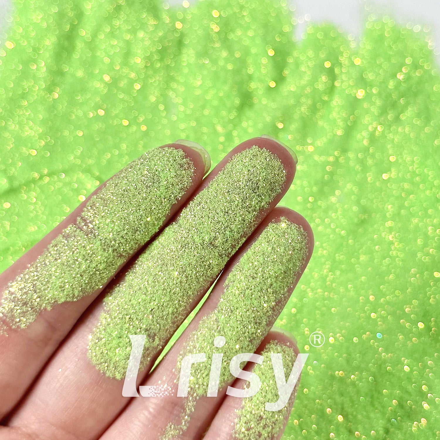 0.1mm Extra Fine Golden Highlighting Iridescent Green Glitter 1833
