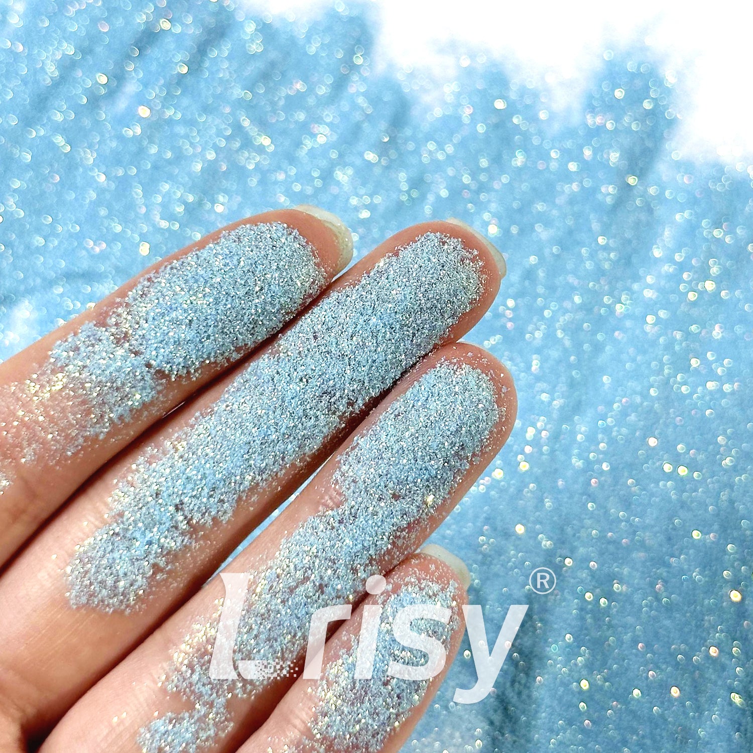 0.1mm Extra Fine Golden Highlighting Iridescent Sky Blue Glitter 1834