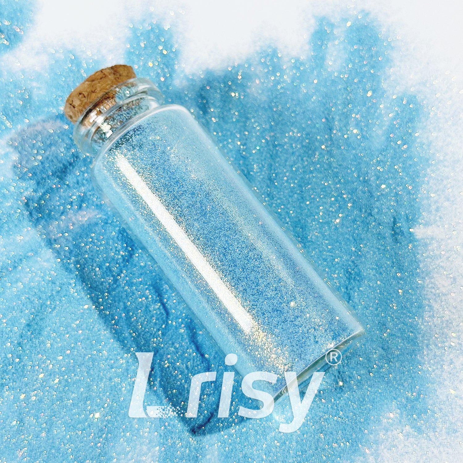 0.1mm Extra Fine Golden Highlighting Iridescent Sky Blue Glitter 1834