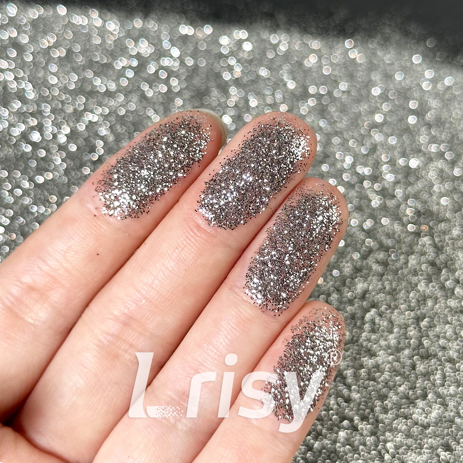 0.2mm Solvent Resistance Crystal Dark Grey Pure Color Glitter GH8500AC