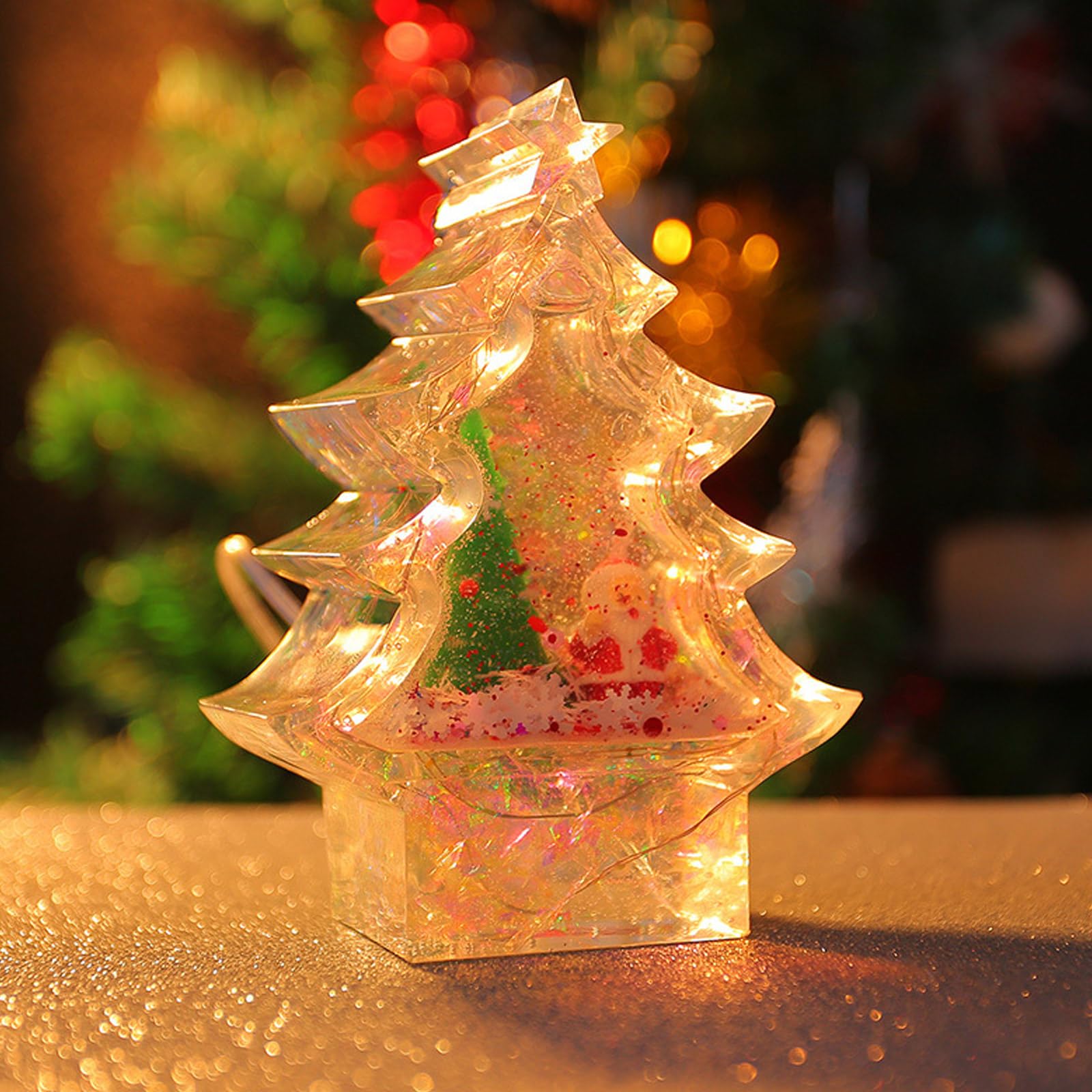 DIY Christmas Tree Quicksand Resin Mold Set with USB Light - Epoxy Craft Kit for Festive Home Decor and Gifts