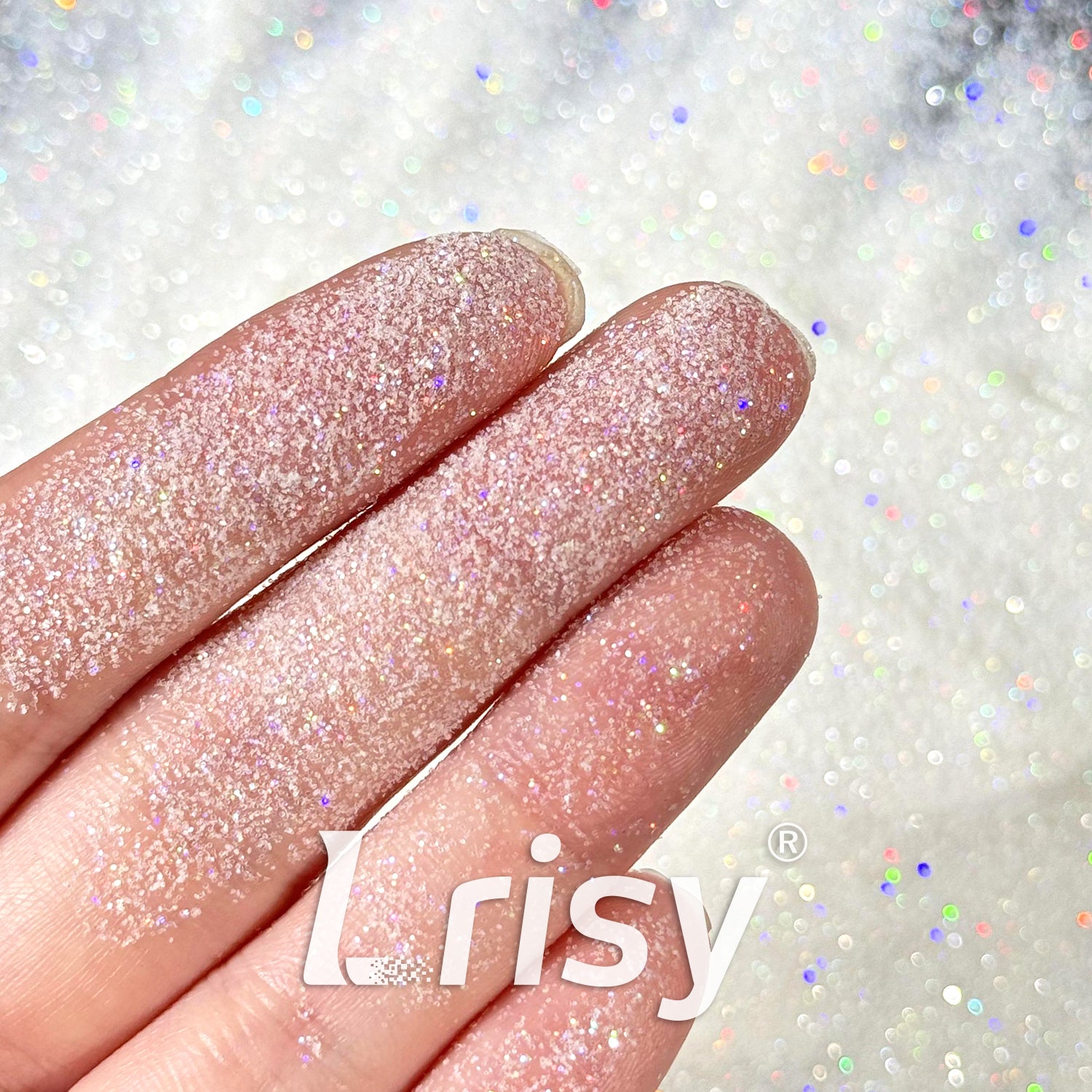 0.2mm Extra Fine Holographic Rainbow White Glitter LB01100