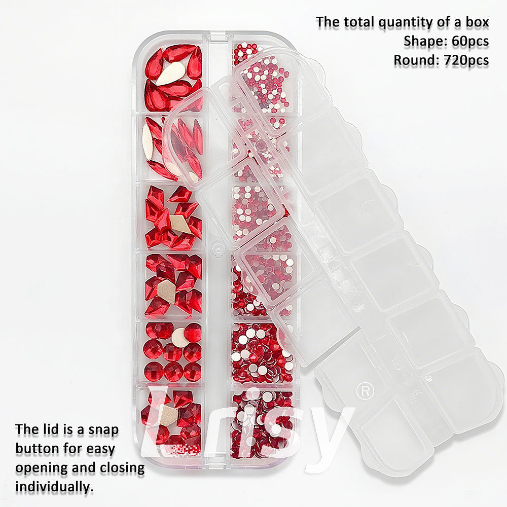 Lrisy Mix Size Nail Art Crystal Rhinestone Kit | Multi-Shape Flatback Gems | Nail Decoration Accessories