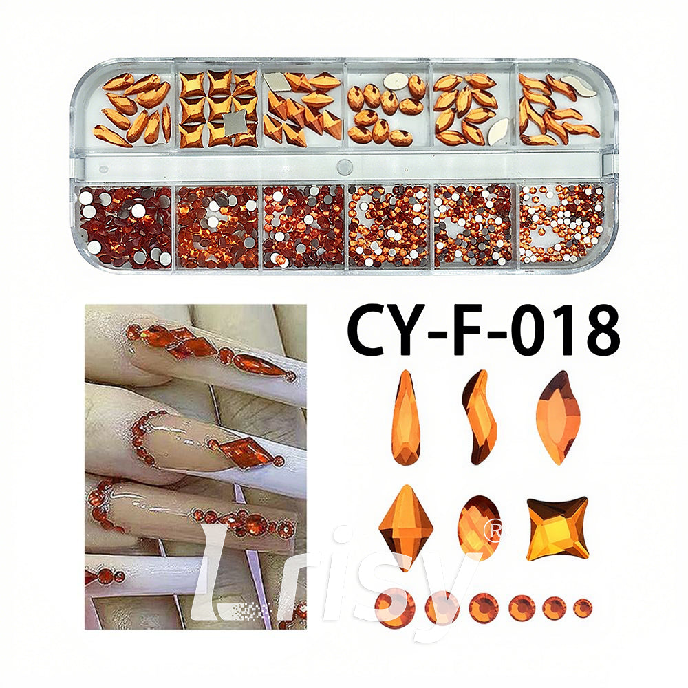 Lrisy Mix Size Nail Art Crystal Rhinestone Kit | Multi-Shape Flatback Gems | Nail Decoration Accessories