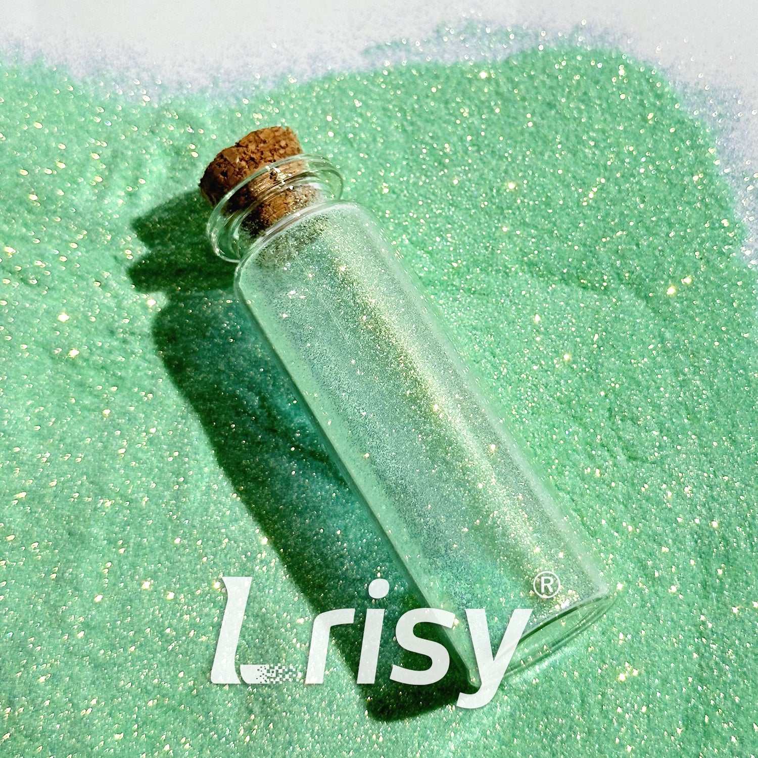 0.1mm Extra Fine Golden Highlighting Iridescent Bright Green Glitter 1804