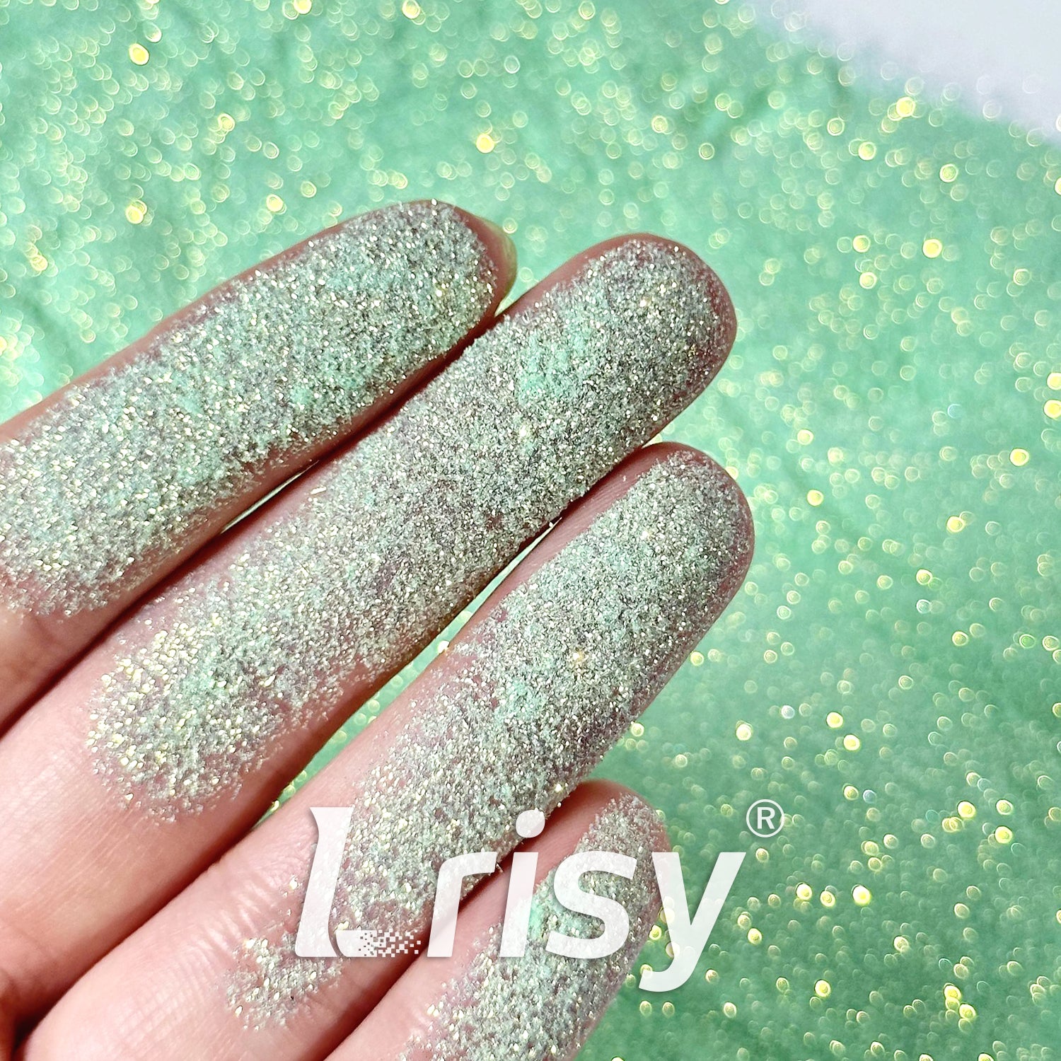 0.1mm Extra Fine Golden Highlighting Iridescent Bright Green Glitter 1804