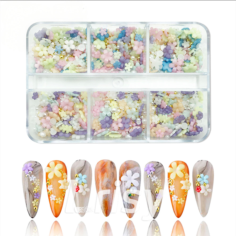 Small Resin Flowers Nail Art Decoration | 3D Resin Flower Designs | Multiple Colors Available