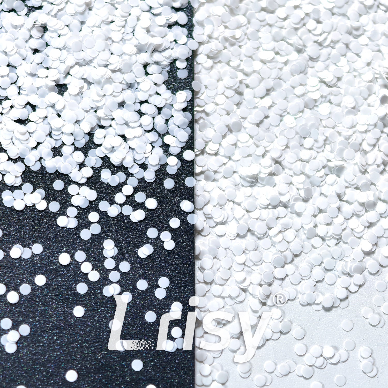 1mm/2mm Round Shaped Matallic White Glitter B01200