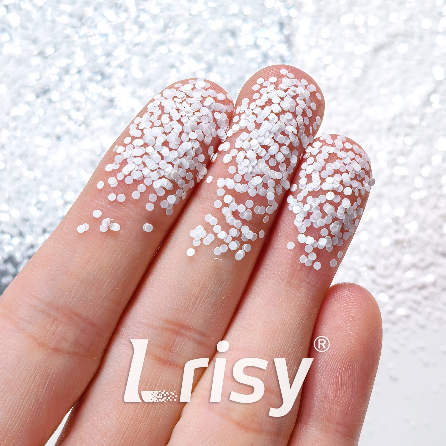 1mm/2mm Round Shaped Matallic White Glitter B01200