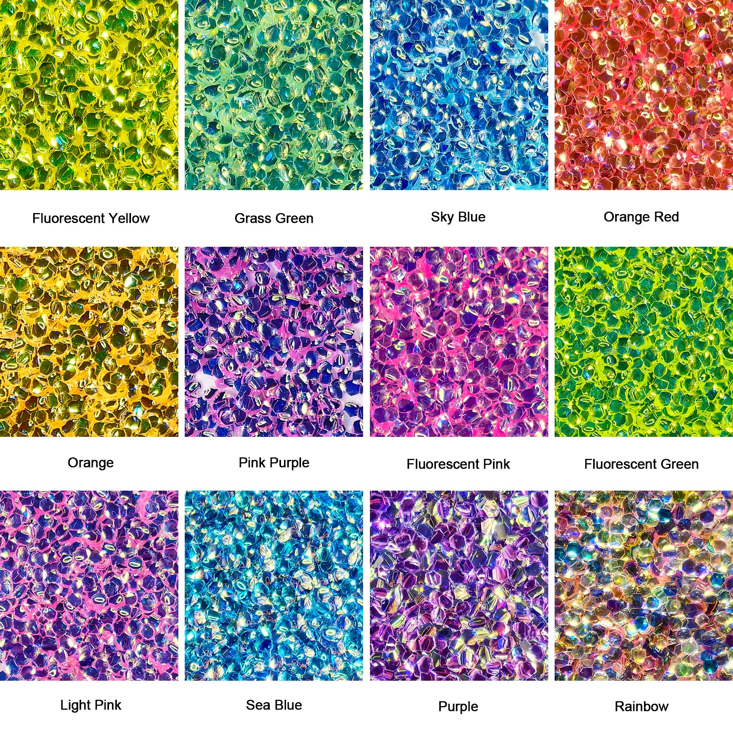 3D Bubble Translucent Glitter Set/Kits 12 Colors