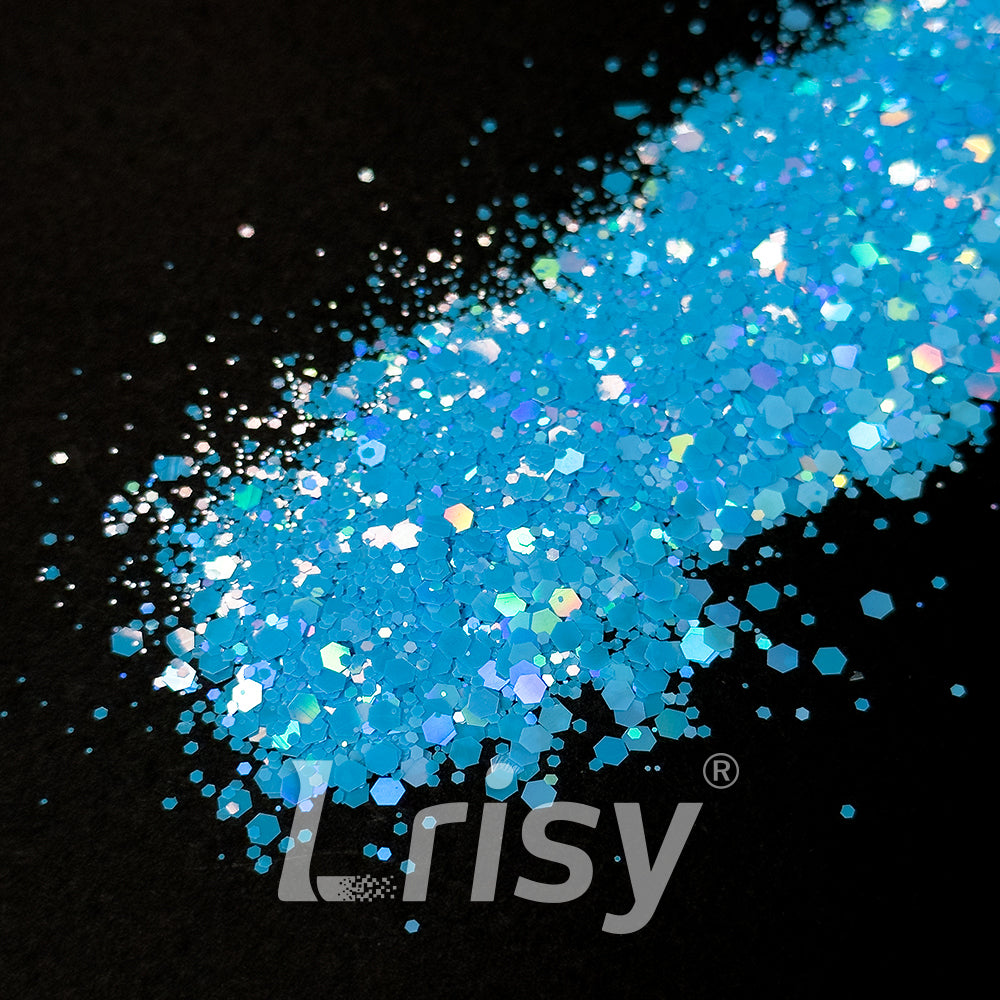 Pastel Holographic Azure Glitter HLD06