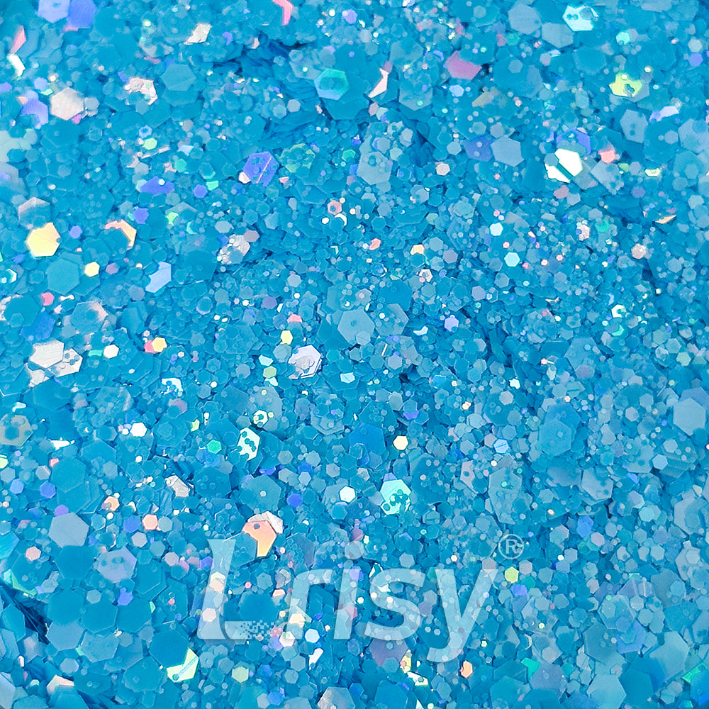Pastel Holographic Azure Glitter HLD06