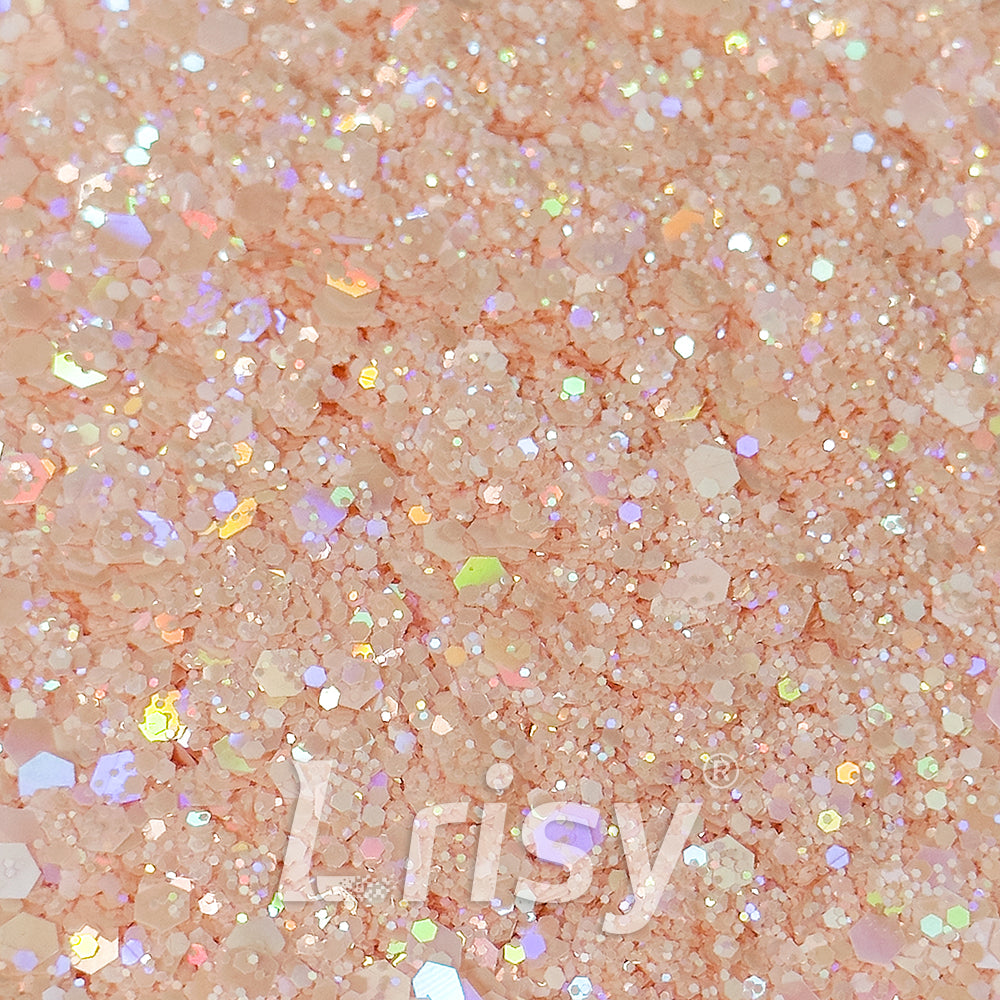 Pastel Holographic Coral Pink Glitter HLD05