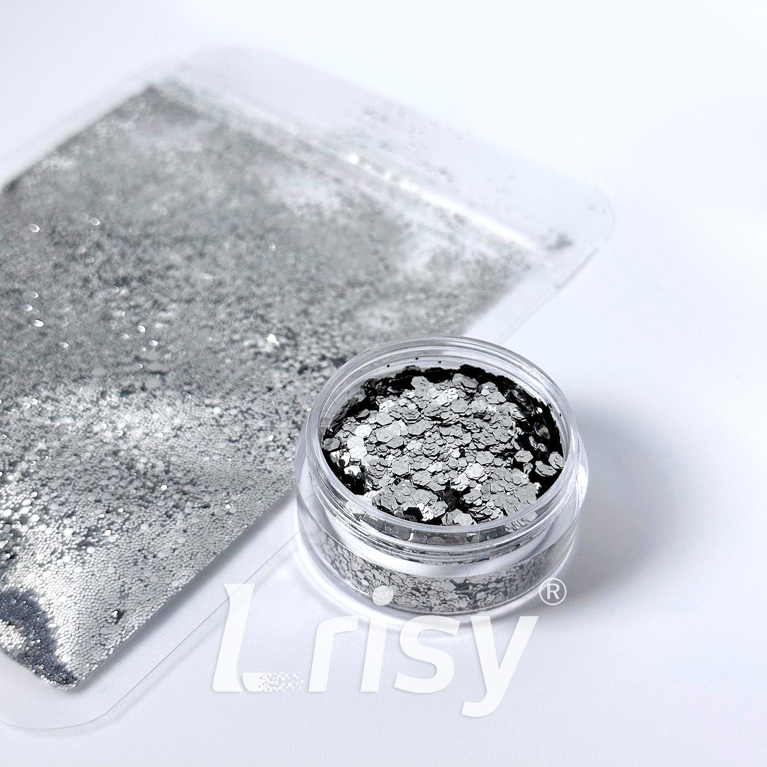 General Mixed Solvent Resistance Crystal Dark Grey Pure Color Glitter GH8500AC