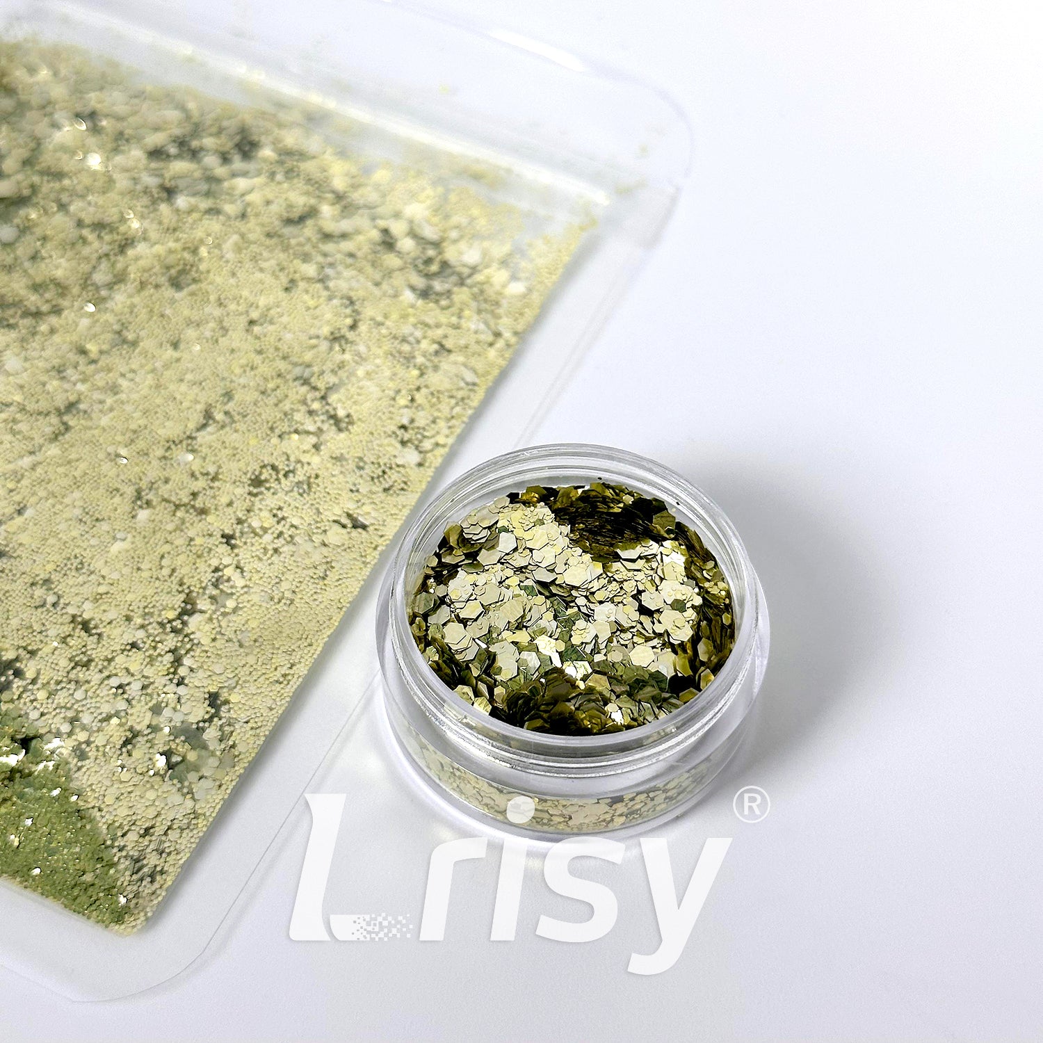 General Mixed Solvent Resistance Crystal Mousse Green Pure Color Glitter GH8503AC