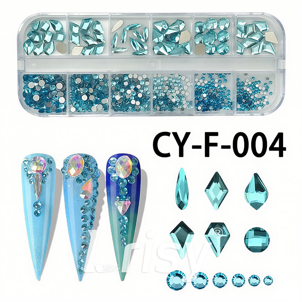Lrisy Mix Size Nail Art Crystal Rhinestone Kit | Multi-Shape Flatback Gems | Nail Decoration Accessories