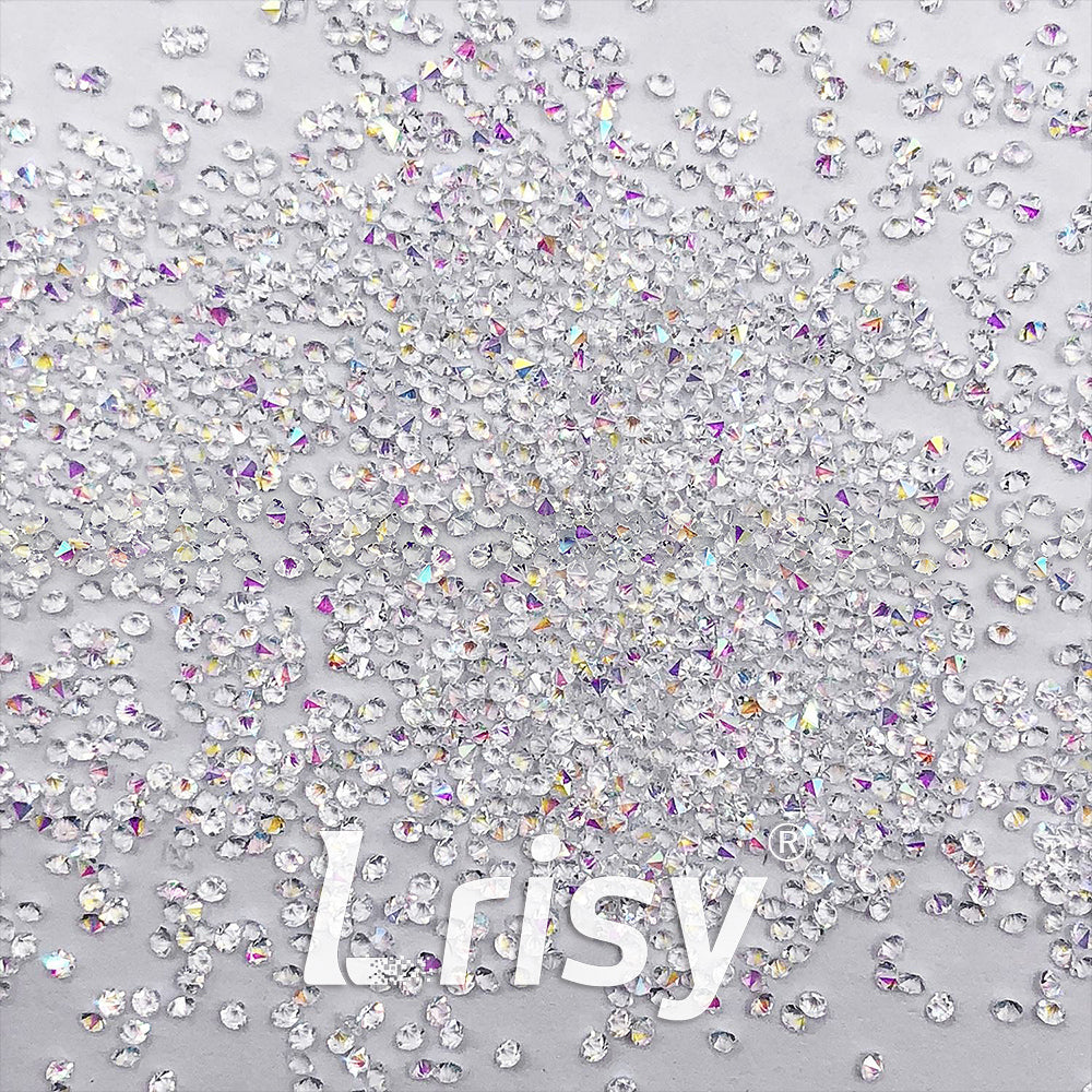 High-Quality 1MM Mini Tiny Micro Crystal AB Nail Stones Rhinestones | Pointback Rhinestones | Non-Hotfix Glue-on | Multiple Sizes Available