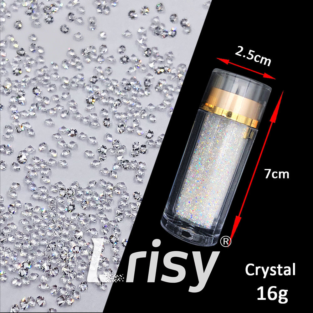 High-Quality 1MM Mini Tiny Micro Crystal AB Nail Stones Rhinestones | Pointback Rhinestones | Non-Hotfix Glue-on | Multiple Sizes Available