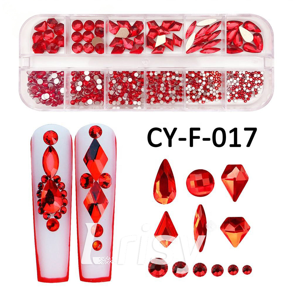 Lrisy Mix Size Nail Art Crystal Rhinestone Kit | Multi-Shape Flatback Gems | Nail Decoration Accessories