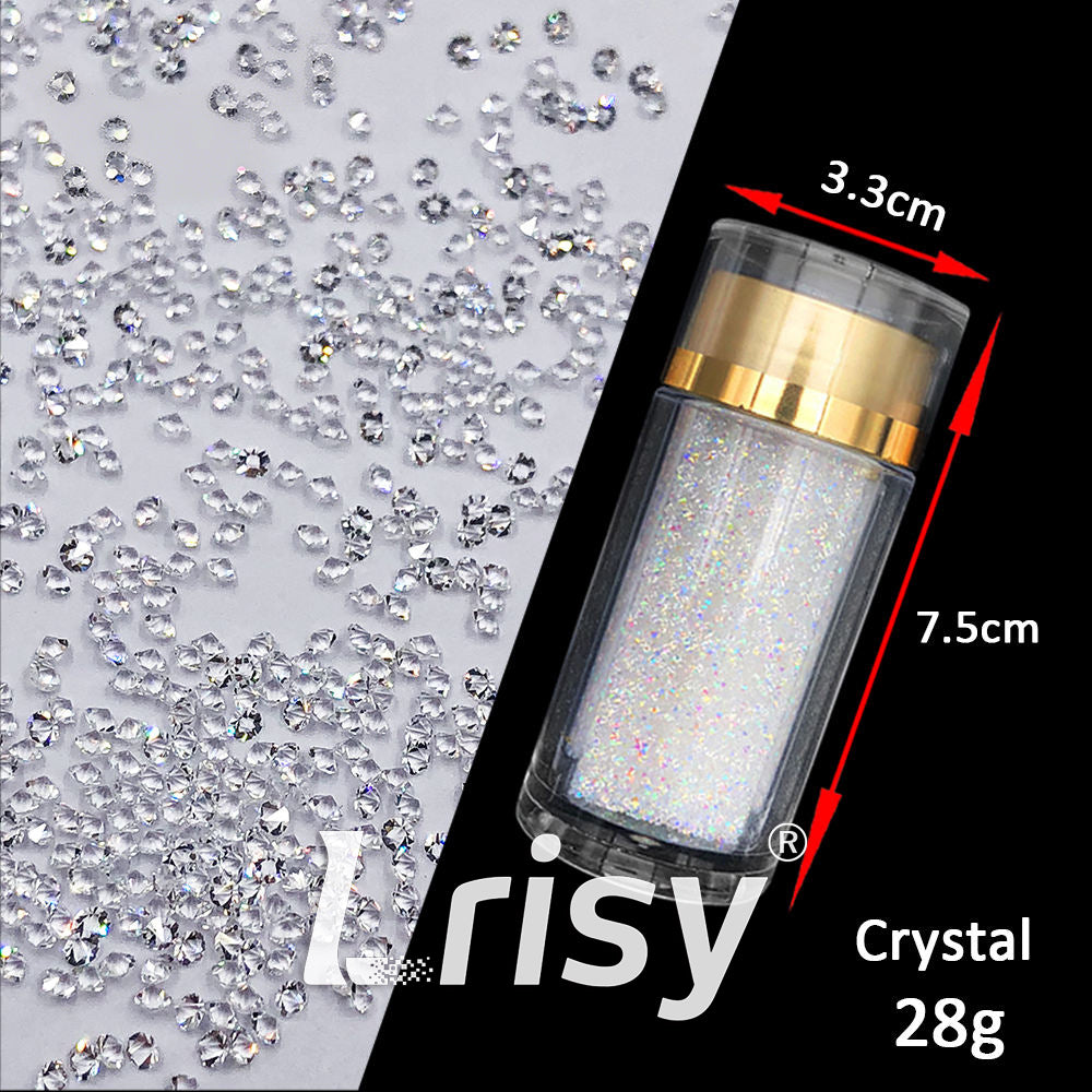 High-Quality 1MM Mini Tiny Micro Crystal AB Nail Stones Rhinestones | Pointback Rhinestones | Non-Hotfix Glue-on | Multiple Sizes Available