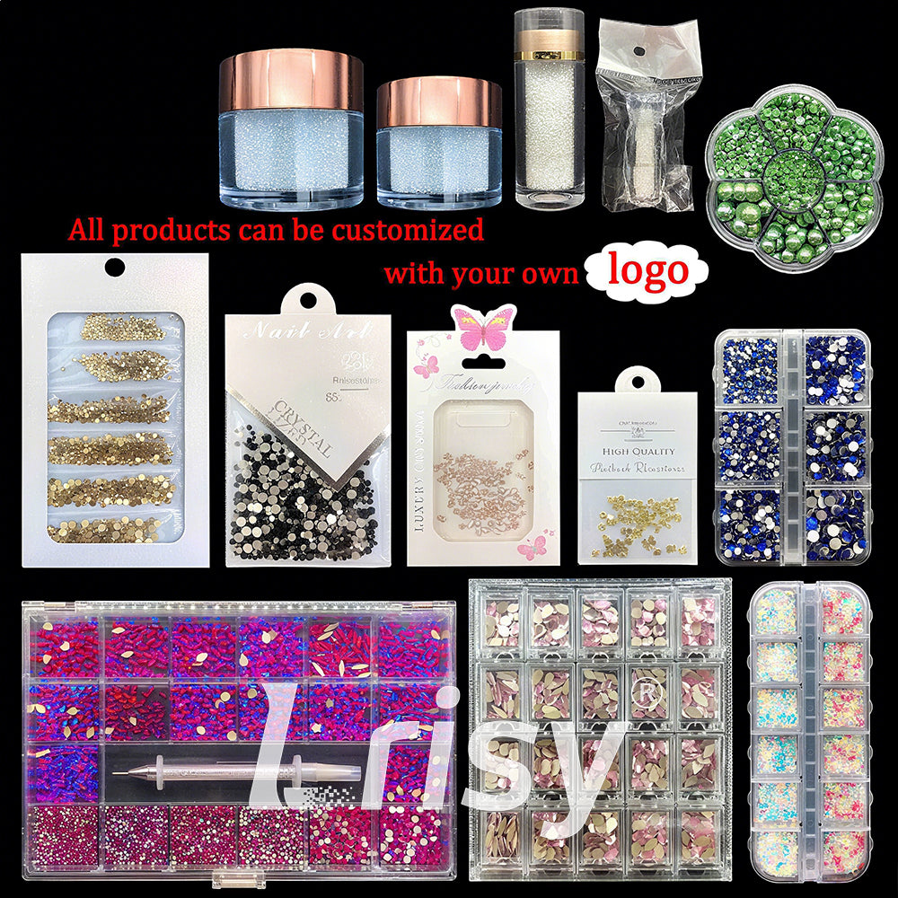 Lrisy Mix Size Nail Art Crystal Rhinestone Kit | Multi-Shape Flatback Gems | Nail Decoration Accessories