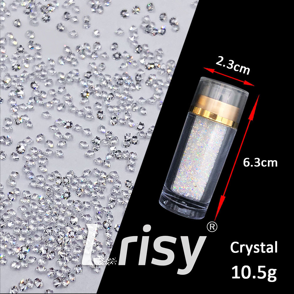High-Quality 1MM Mini Tiny Micro Crystal AB Nail Stones Rhinestones | Pointback Rhinestones | Non-Hotfix Glue-on | Multiple Sizes Available