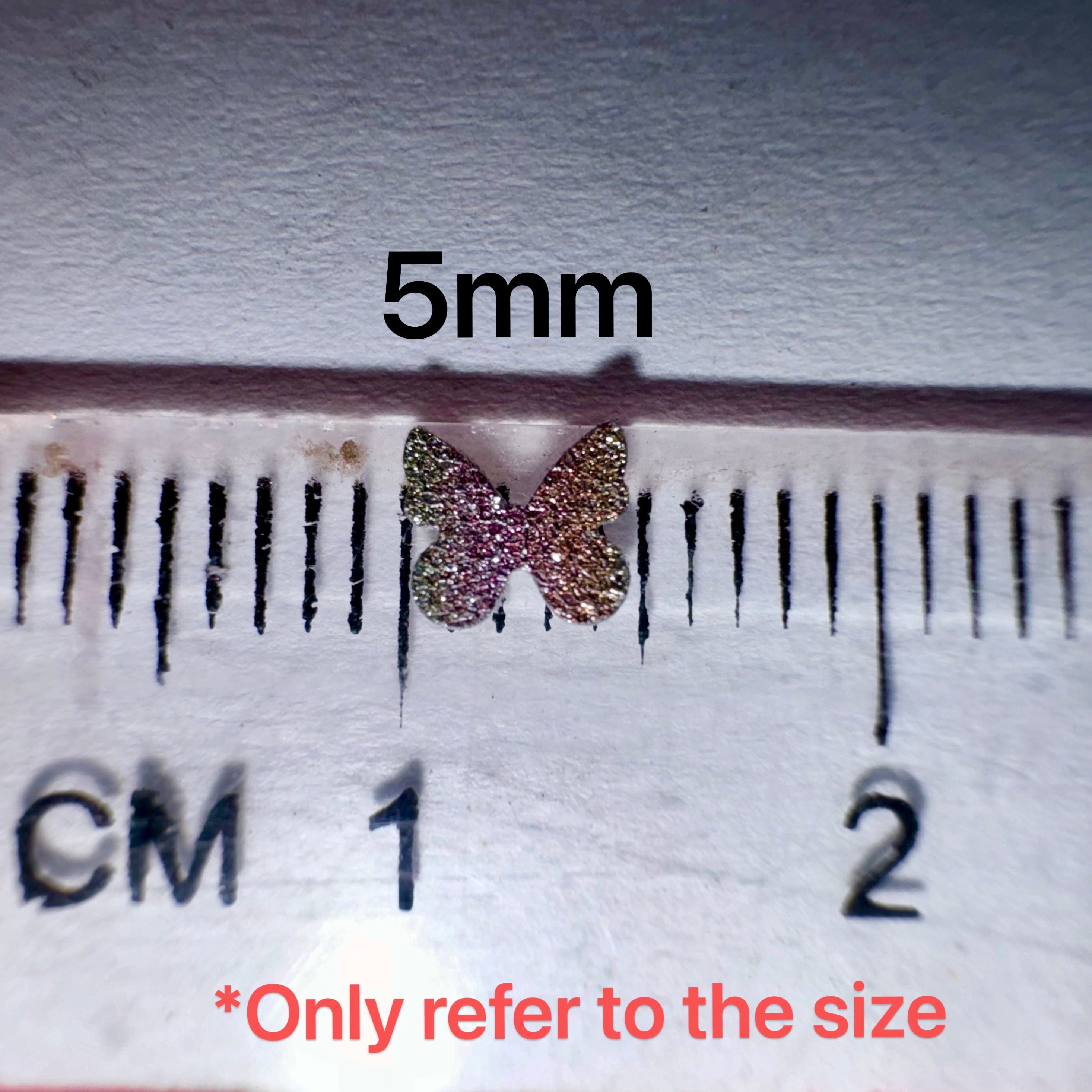 5mm Diamond Texture Gradient Blue Butterfly Glitter YW-AR4