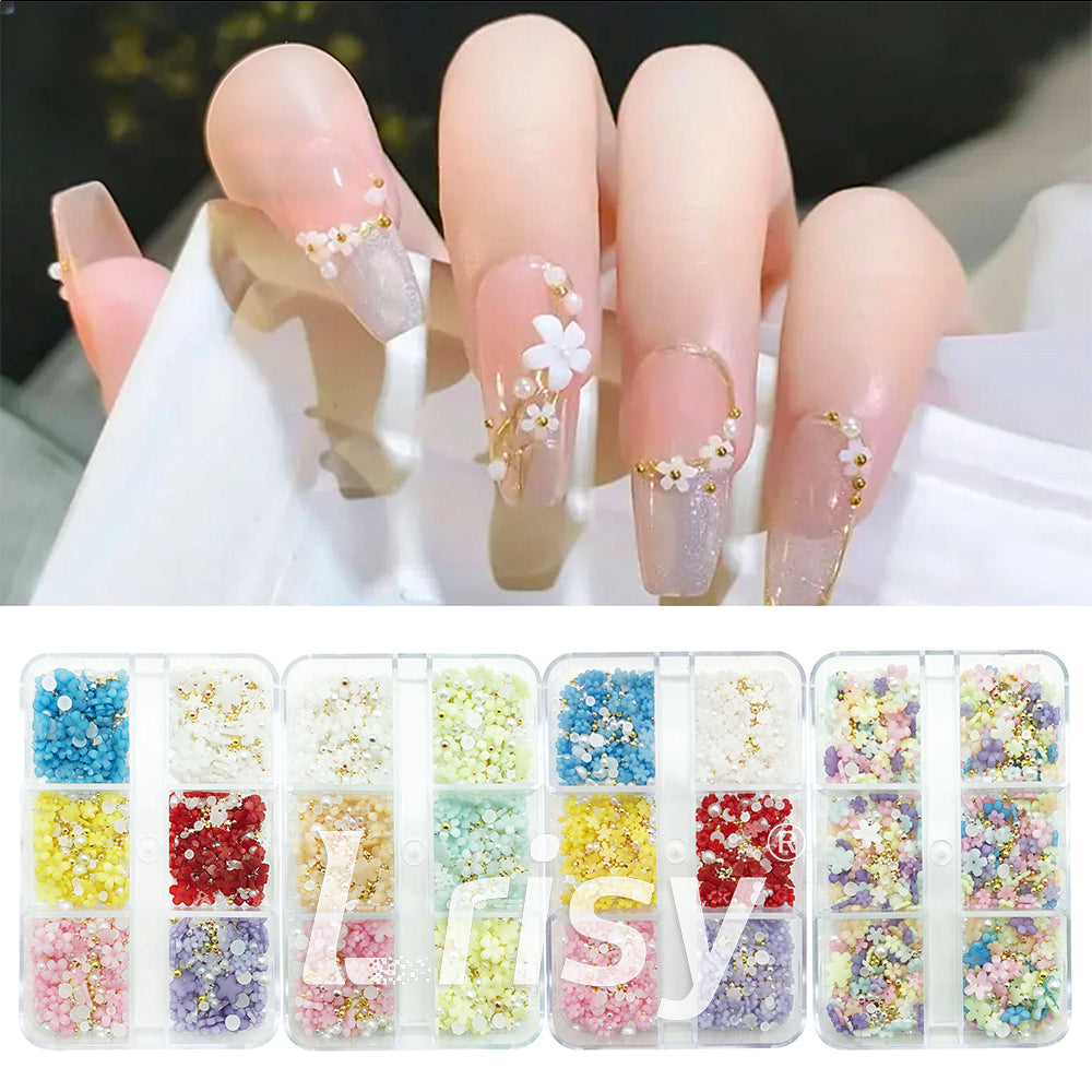 Small Resin Flowers Nail Art Decoration | 3D Resin Flower Designs | Multiple Colors Available
