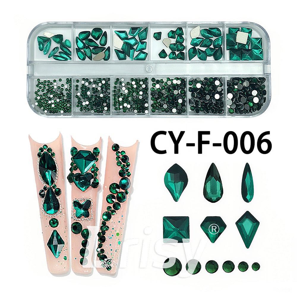 Lrisy Mix Size Nail Art Crystal Rhinestone Kit | Multi-Shape Flatback Gems | Nail Decoration Accessories