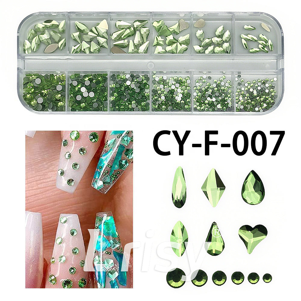 Lrisy Mix Size Nail Art Crystal Rhinestone Kit | Multi-Shape Flatback Gems | Nail Decoration Accessories
