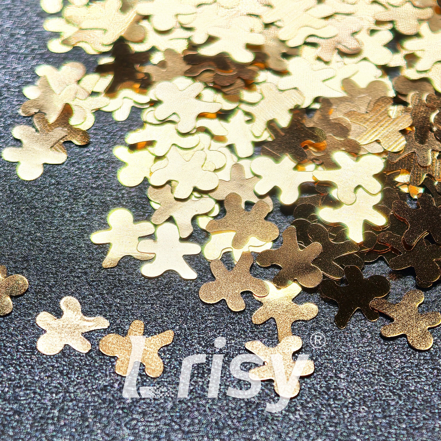 6mm Sand Gold Gingerbread Man Shaped Glitter B0213