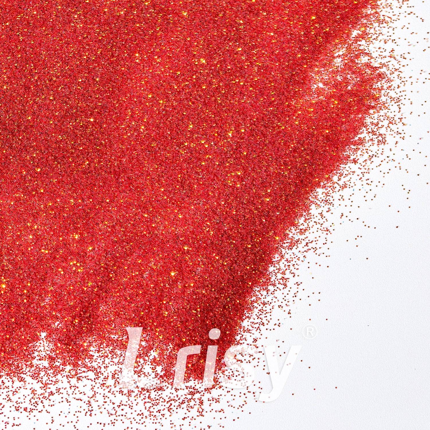 0.2mm Iridescent Translucent Orange Red Glitter C038