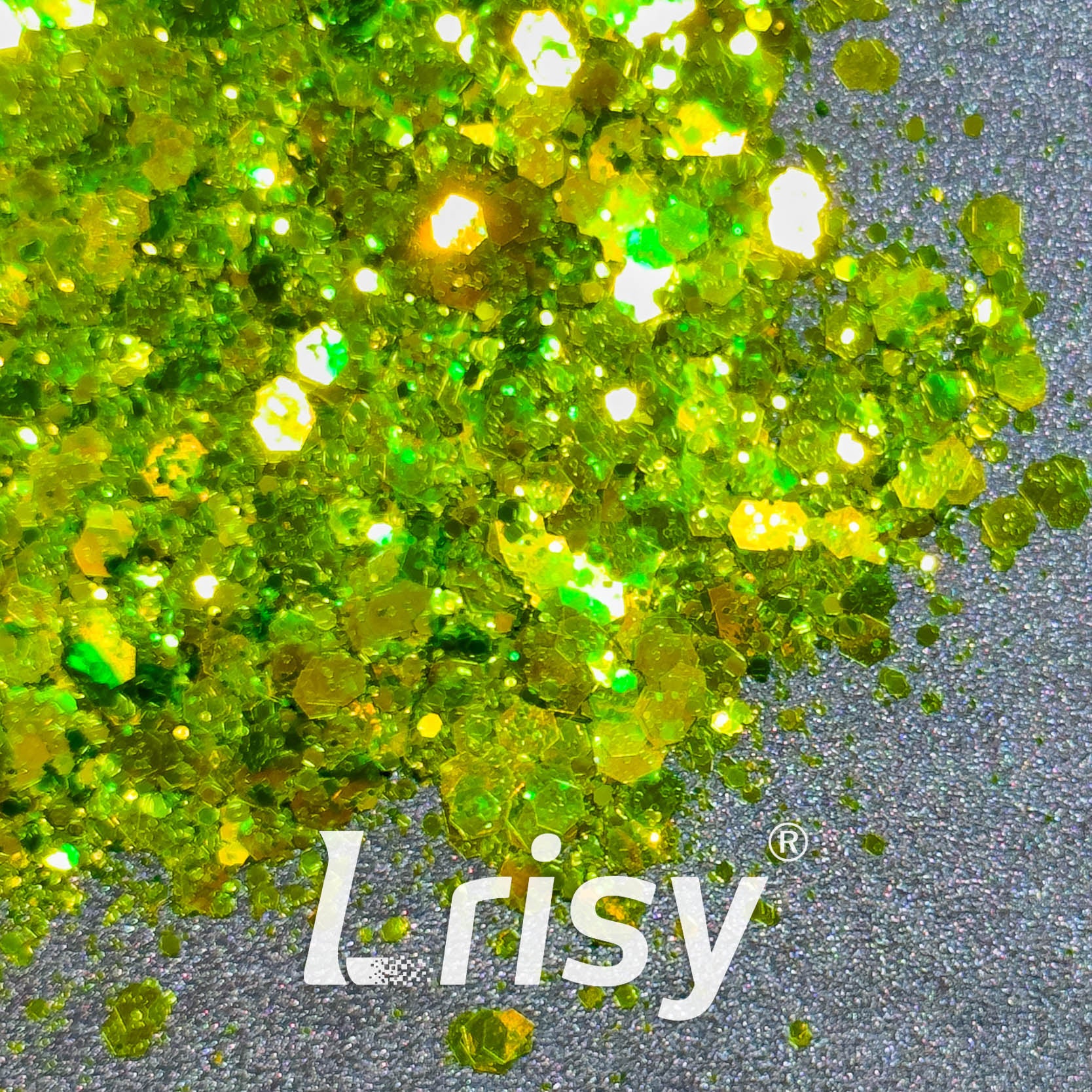 General Mixed Iridescent High Brightness Green Glitter F333R
