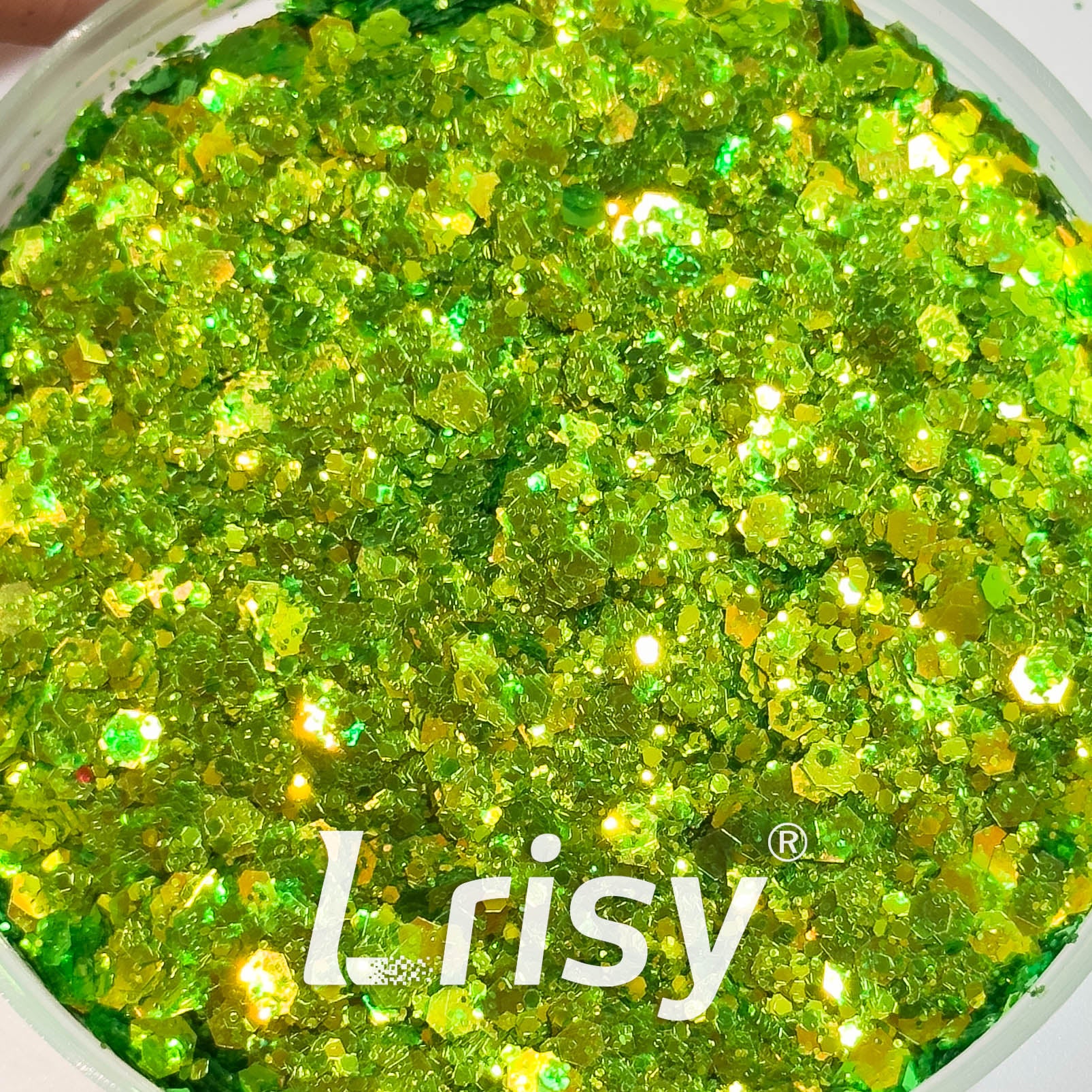 General Mixed Iridescent High Brightness Green Glitter F333R