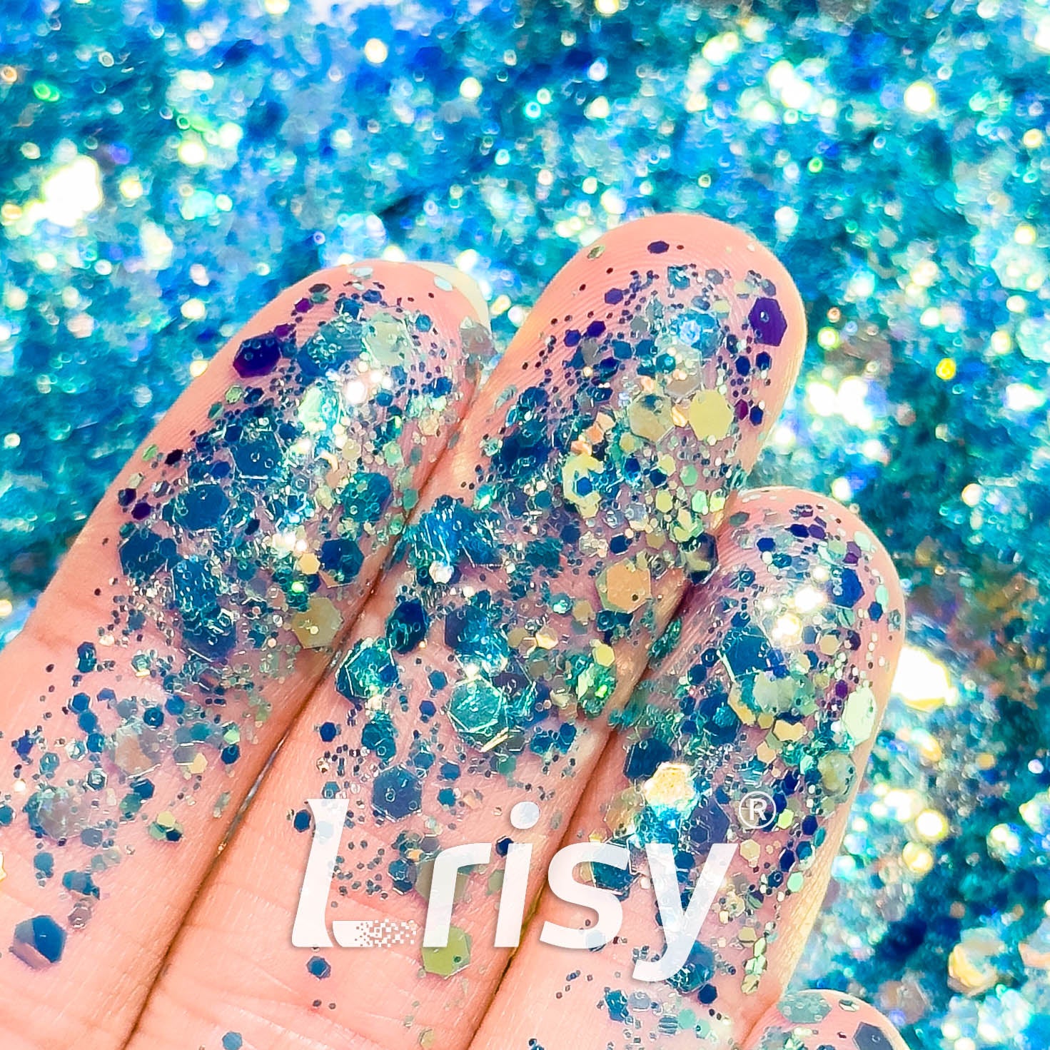 General Mixed Iridescent High Brightness Blue Glitter F336AR