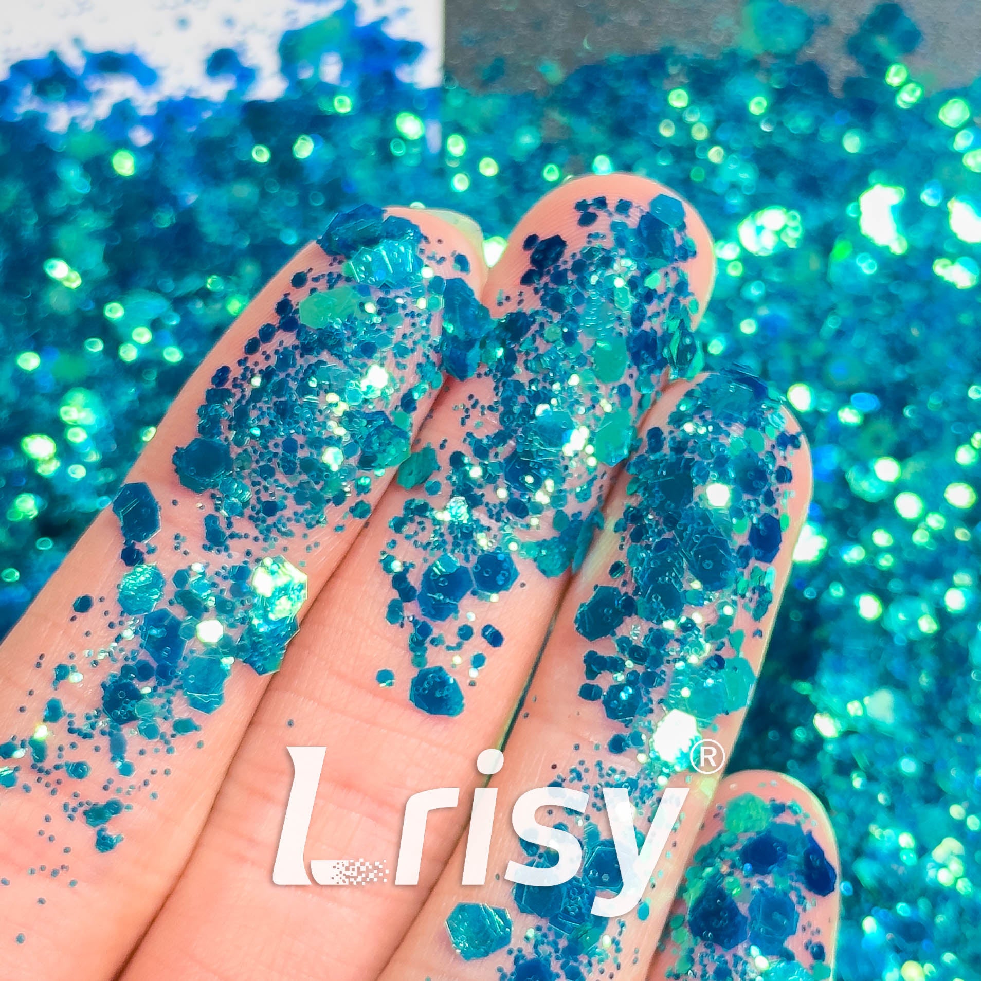 General Mixed Iridescent High Brightness Blue Glitter F336R