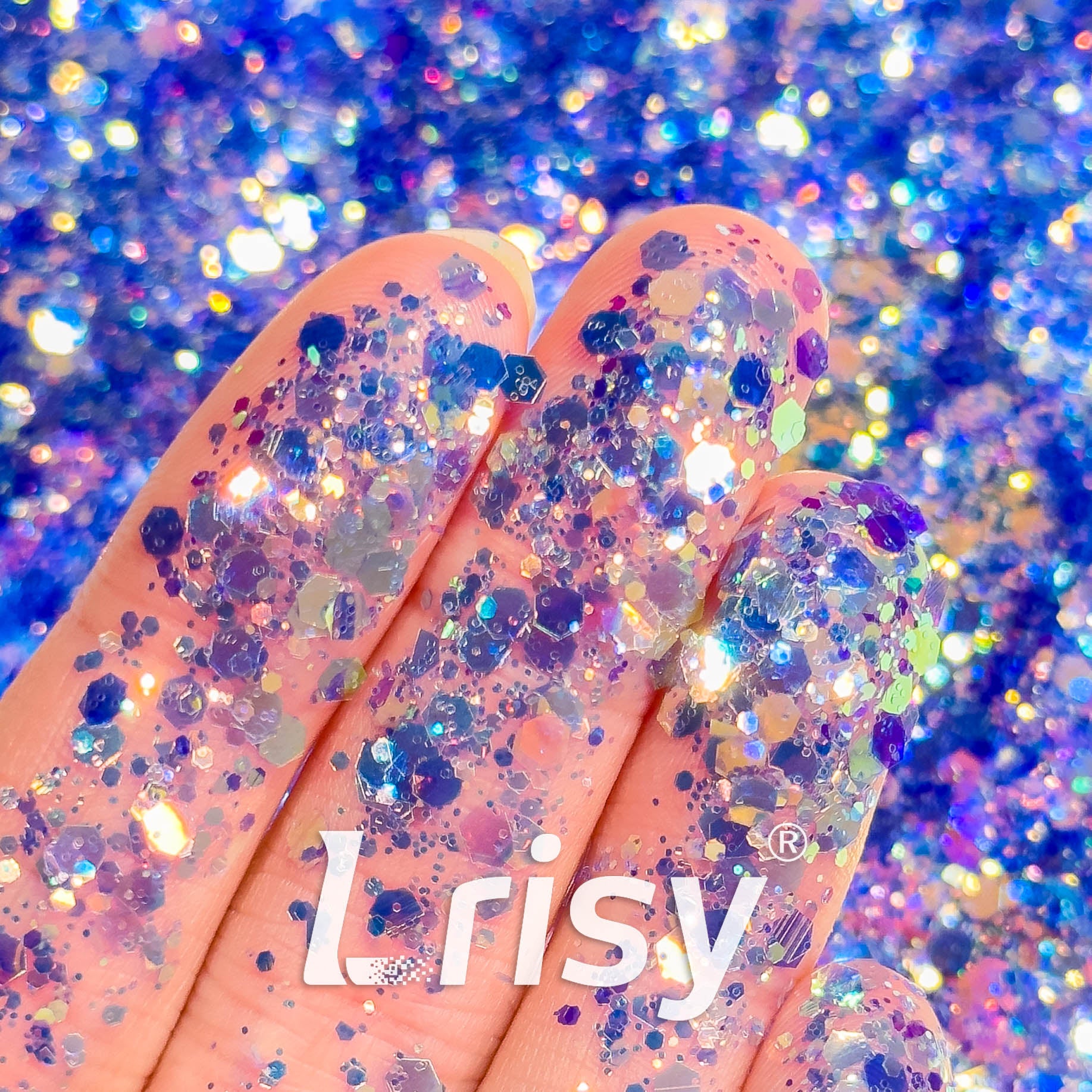 General Mixed Iridescent High Brightness Blue Glitter F337AR