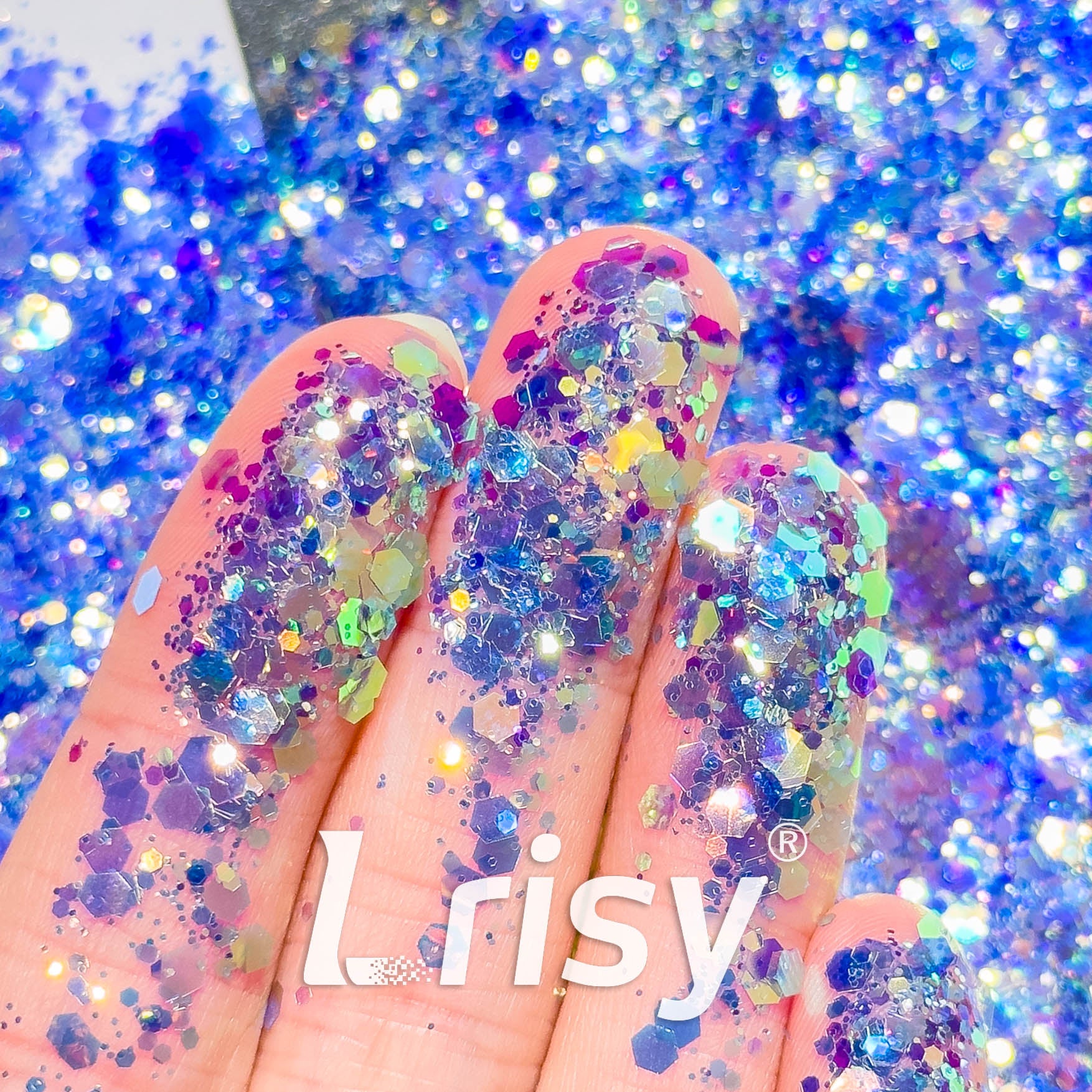 General Mixed Iridescent High Brightness Blue Glitter F337R