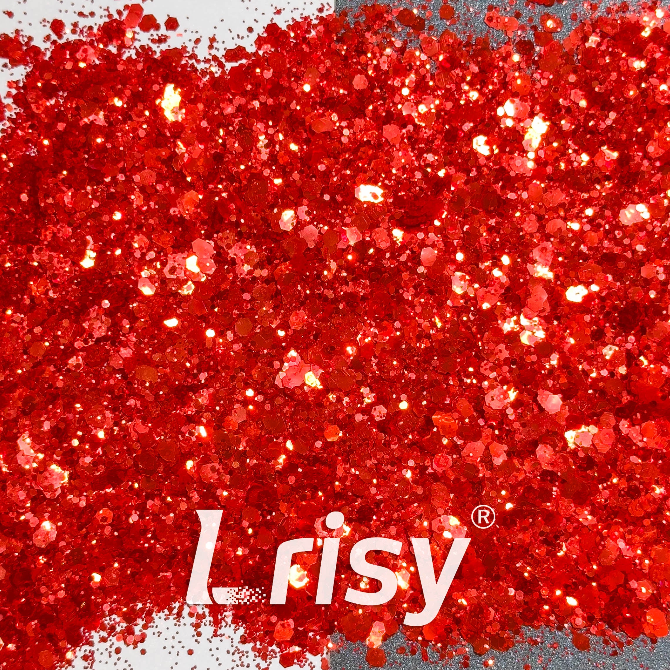 General Mixed Iridescent High Brightness Red Glitter F338AR