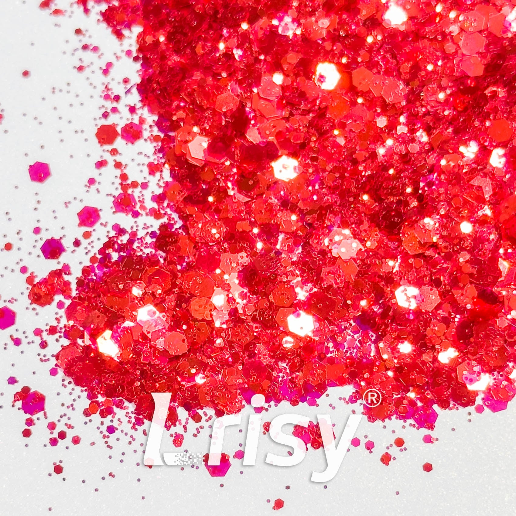 General Mixed Iridescent High Brightness Red Glitter F338R