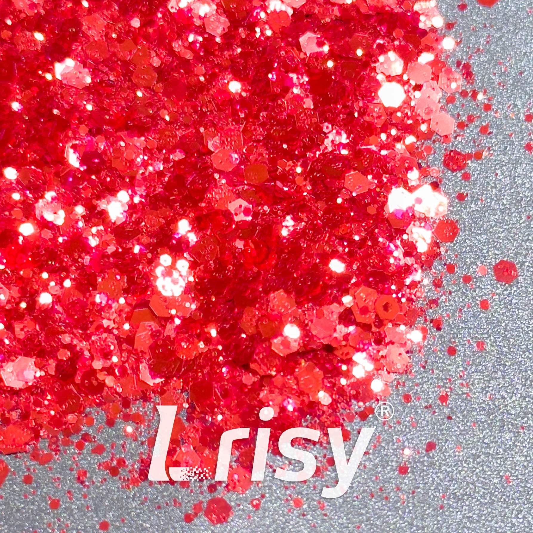 General Mixed Iridescent High Brightness Red Glitter F338R