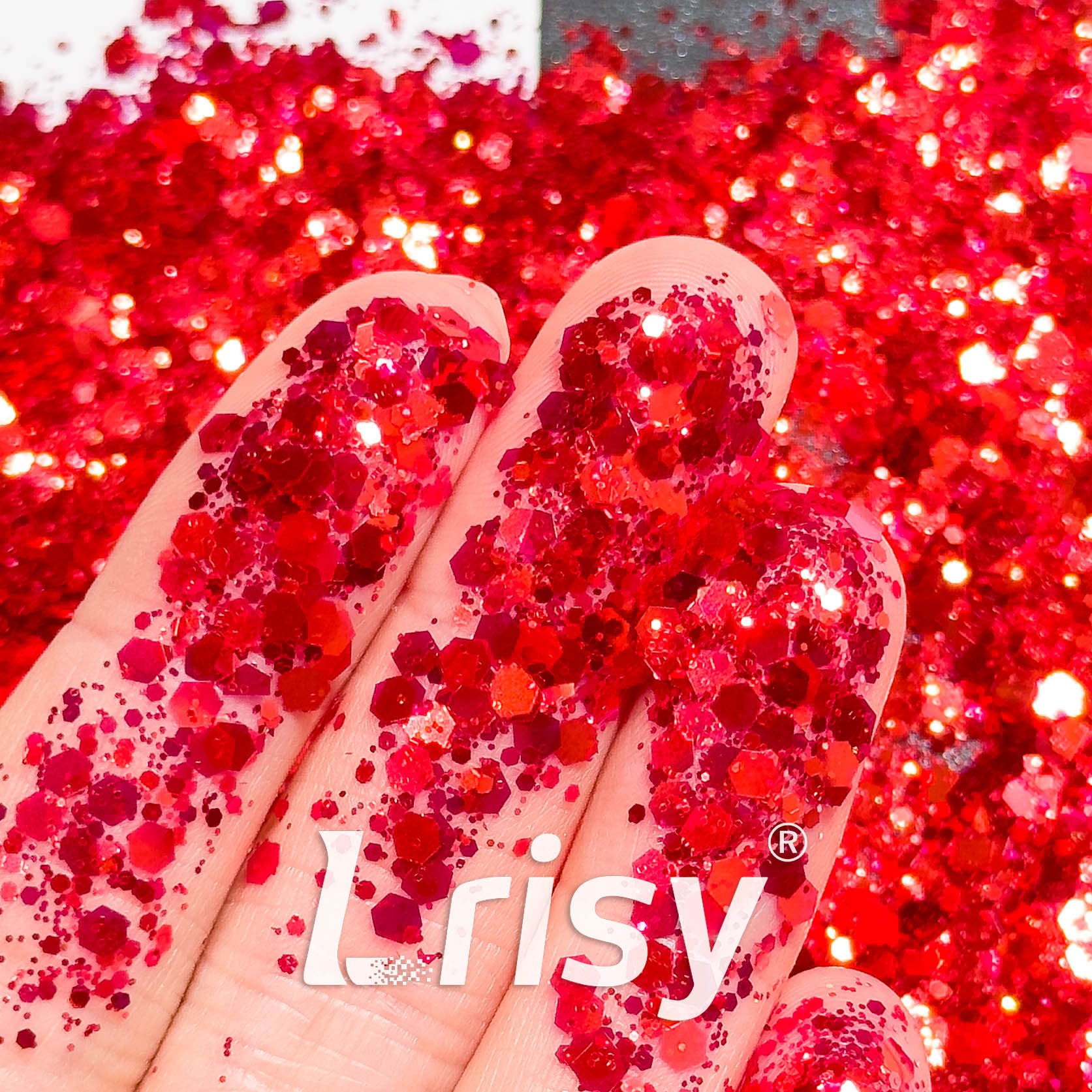 General Mixed Iridescent High Brightness Red Glitter F338R