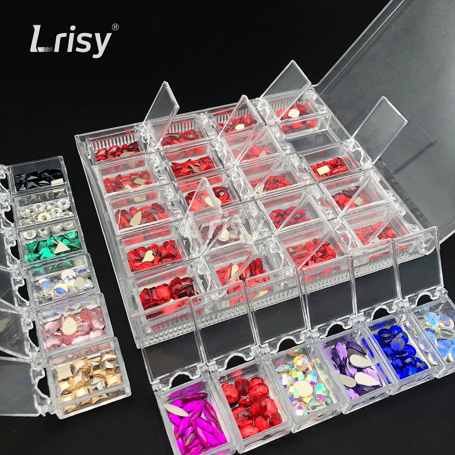 Luxury 3D Diamond Glass Nail Charms Set | Over 180 Designs | 25+ Colors | Flatback Boxed