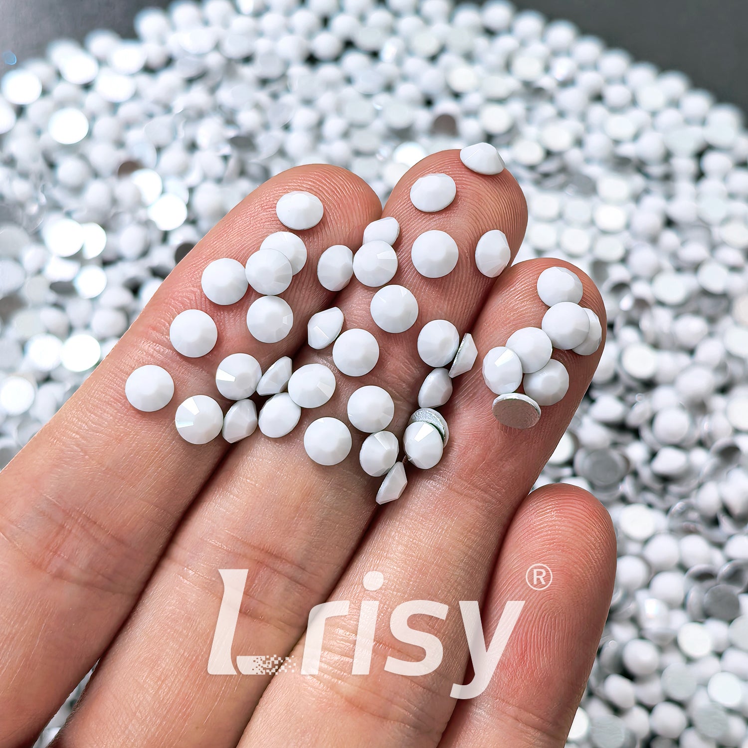 Chalk White Flat Back Rhinestones FBRS069