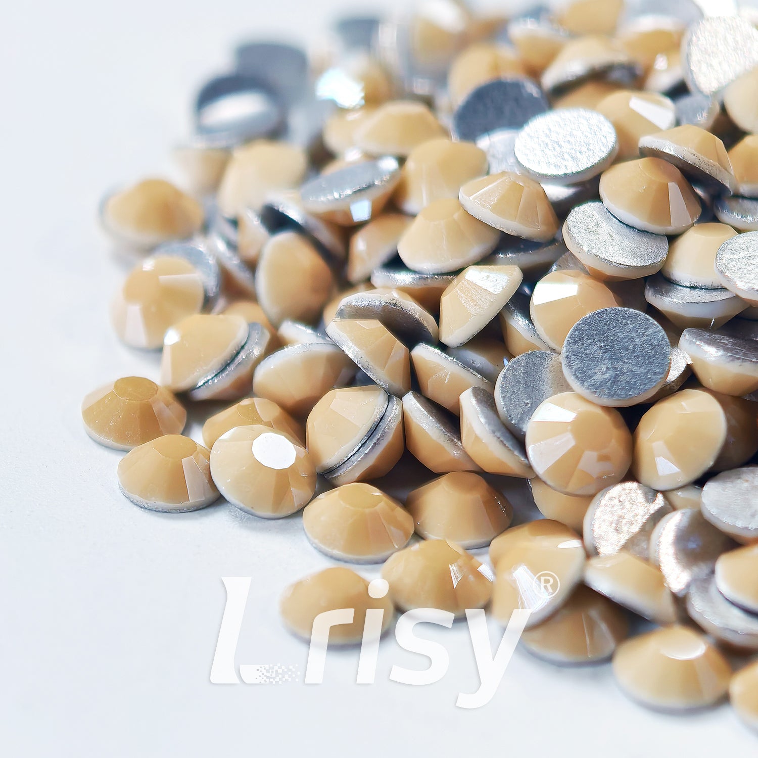 Khaki Ceramic Flat Back Rhinestones FBRS073