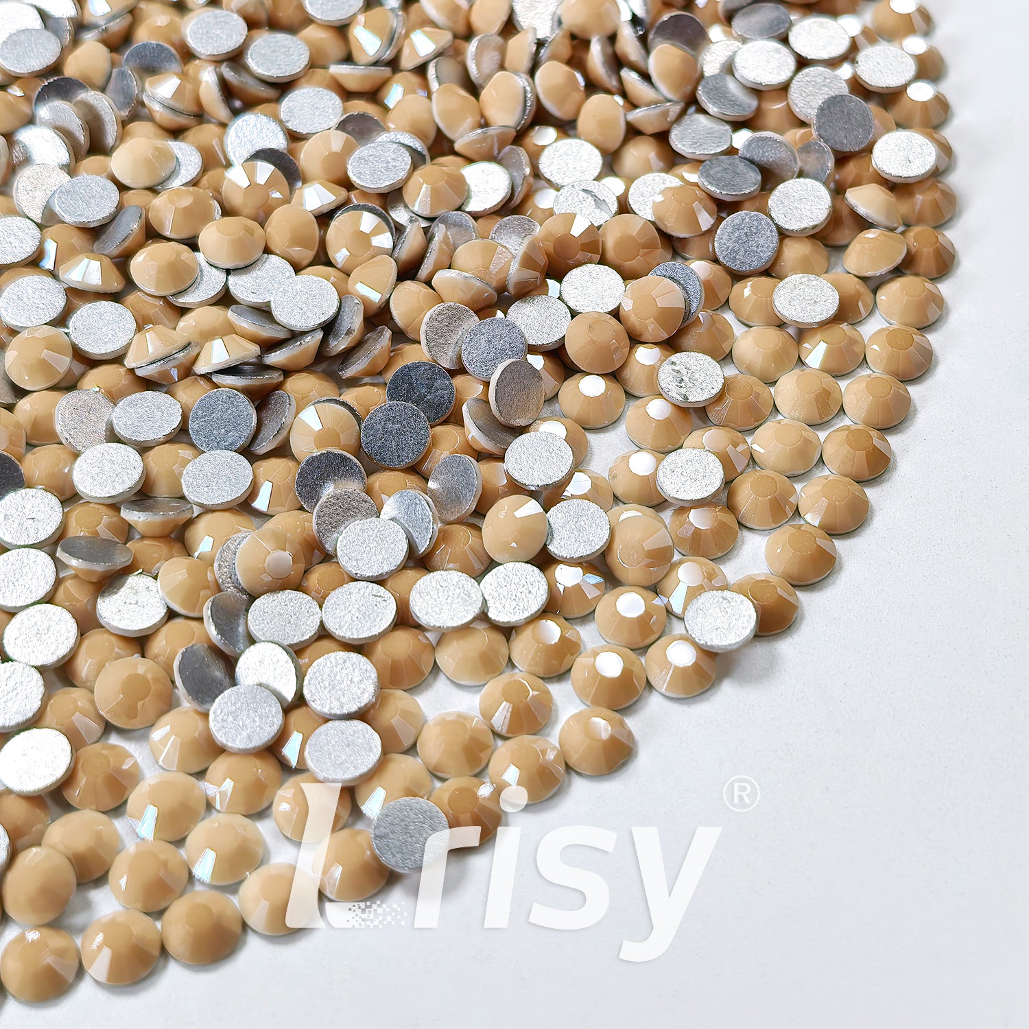 Khaki Ceramic Flat Back Rhinestones FBRS073