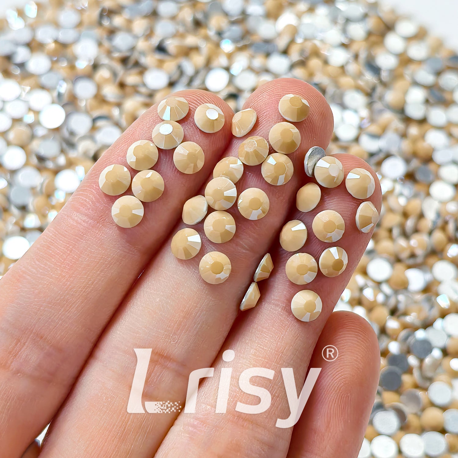 Khaki Ceramic Flat Back Rhinestones FBRS073