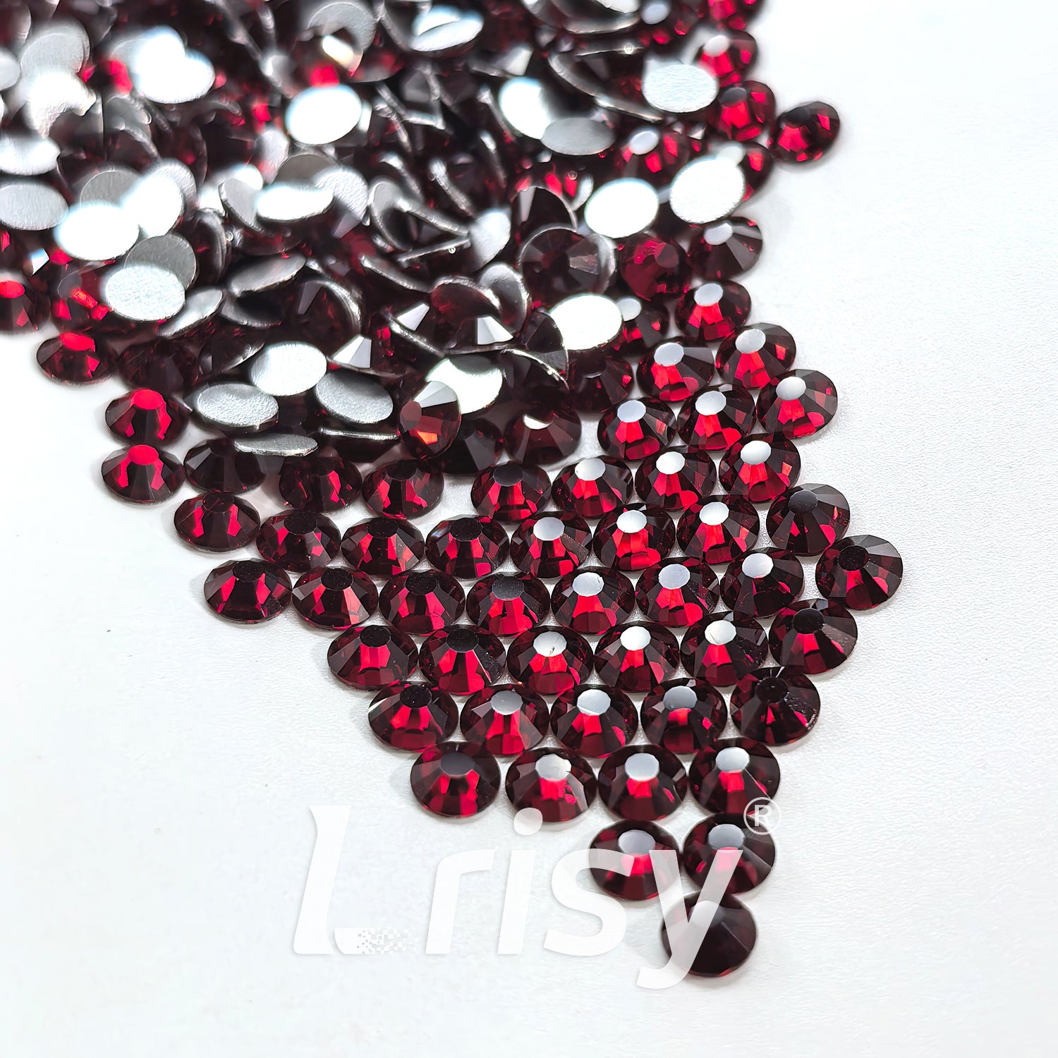 Dk.Siam Red Flat Back Rhinestones FBRS080