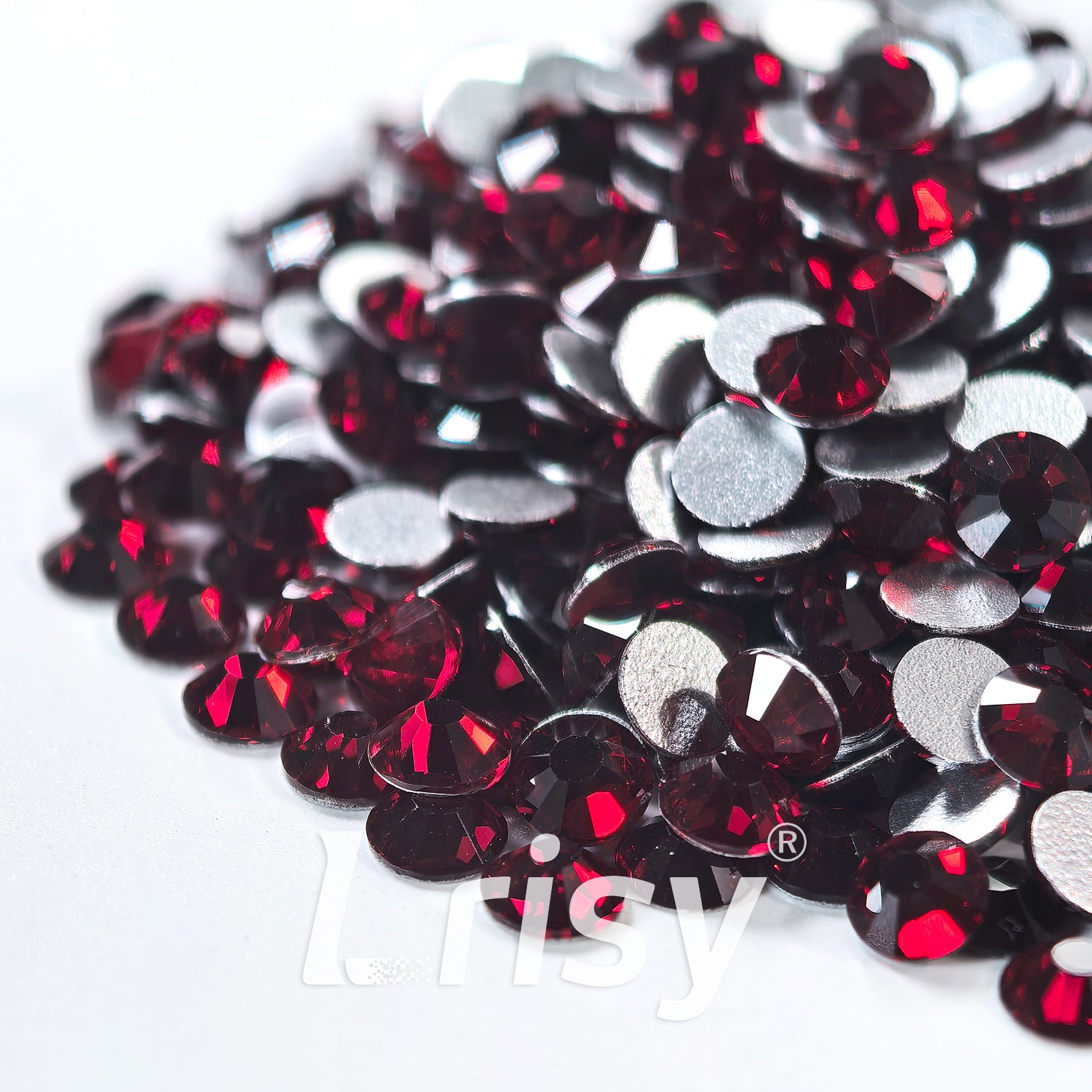 Dk.Siam Red Flat Back Rhinestones FBRS080